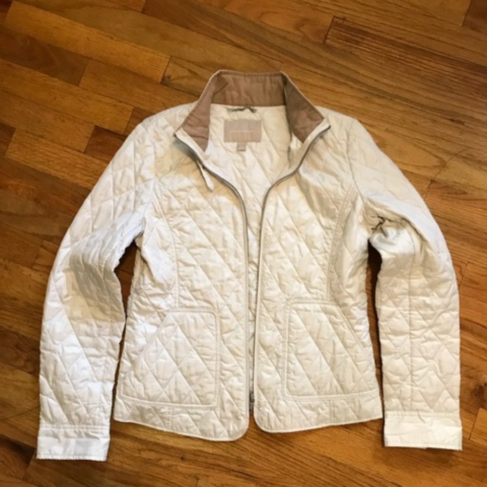 Banana Republic Off-white Quilted Jacket Size S